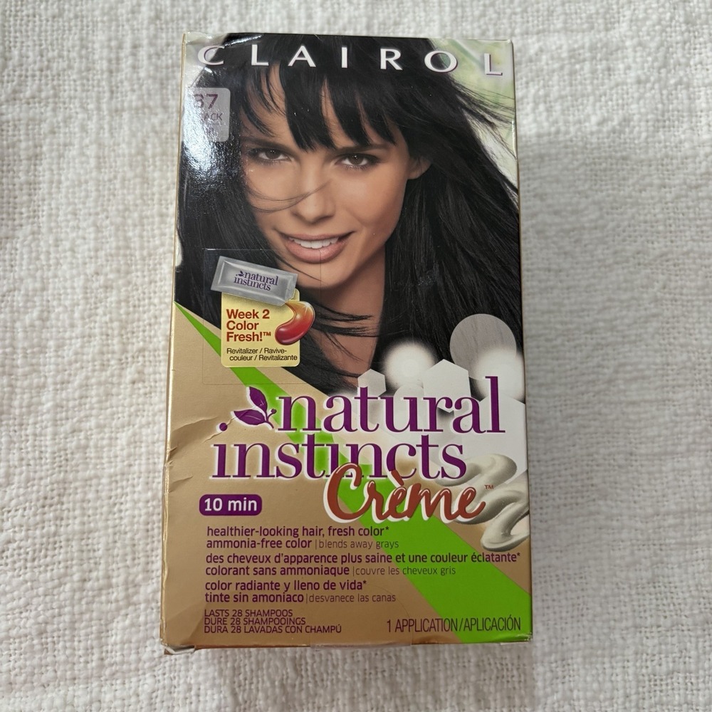 CLAIROL NATURAL INSTINCTS CREME HAIR COLOR 37 Black RARE!!!